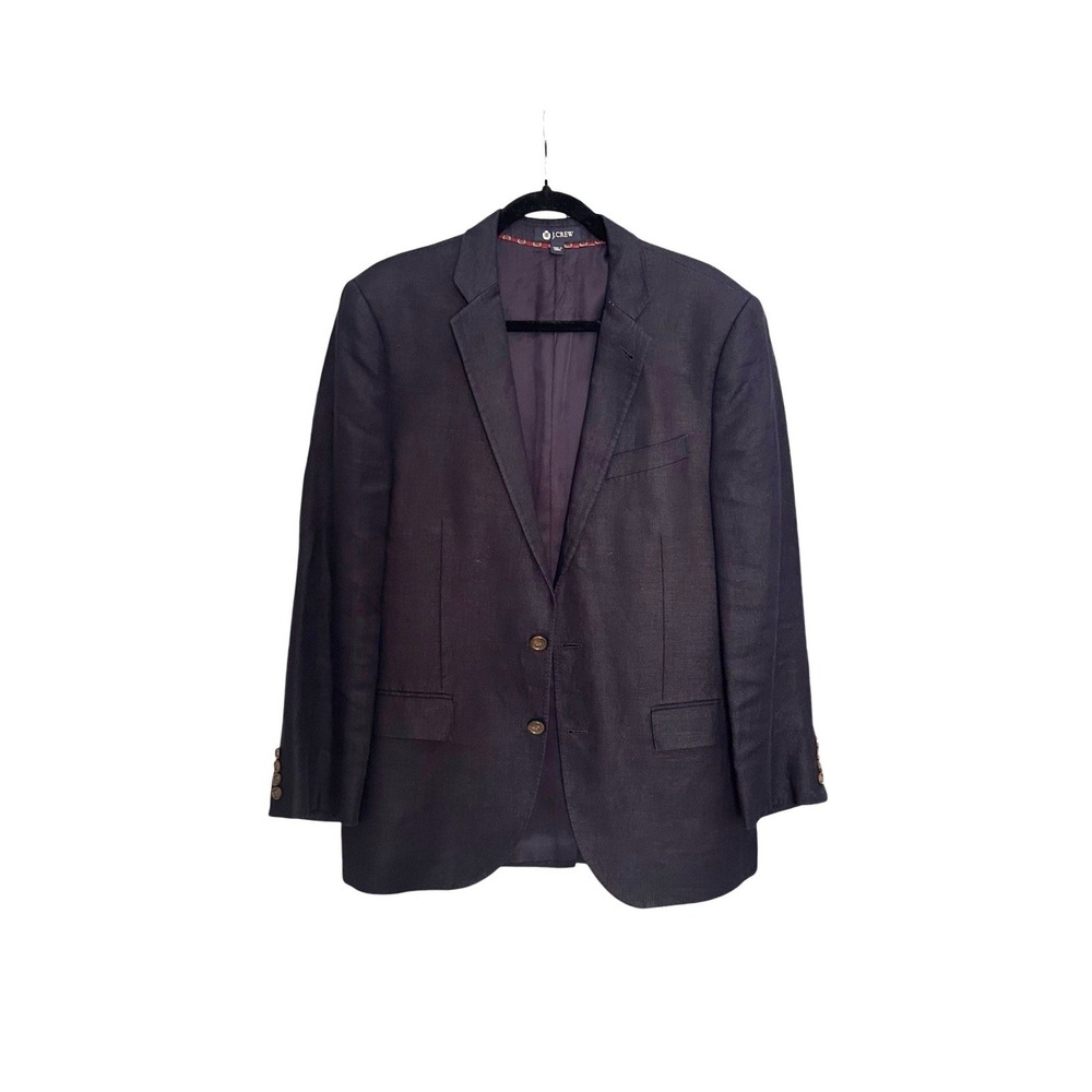 J.Crew Ludlow Jacket Mens 40R Navy Blue 100% Linen Two Button Blazer 25269